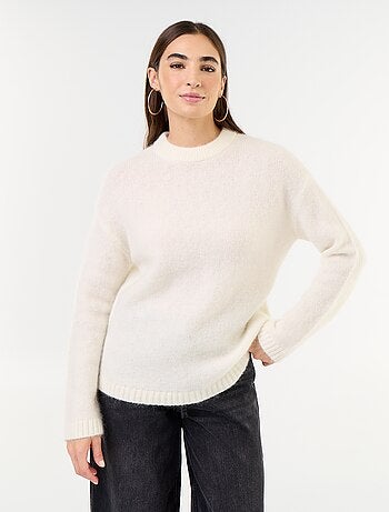 Warme mohair trui met ronde hals