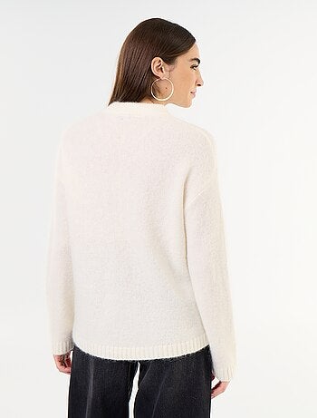 Warme mohair trui met ronde hals