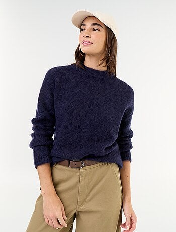 Warme mohair trui met ronde hals