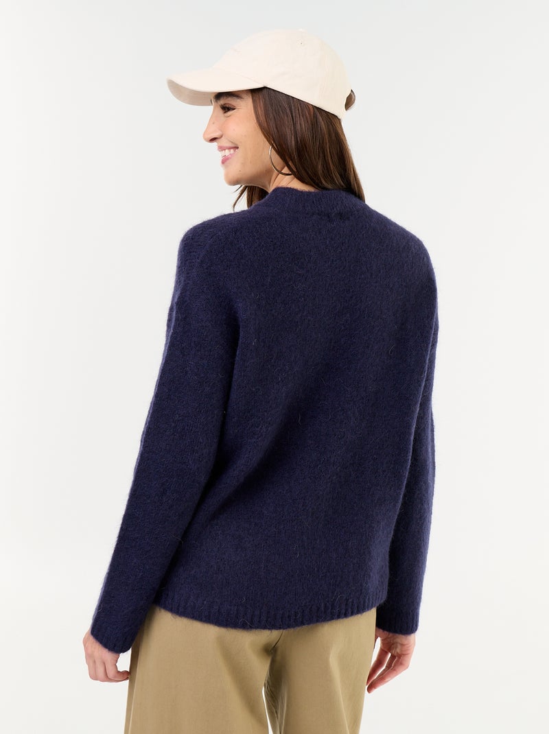 Warme mohair trui met ronde hals Blauw - Kiabi