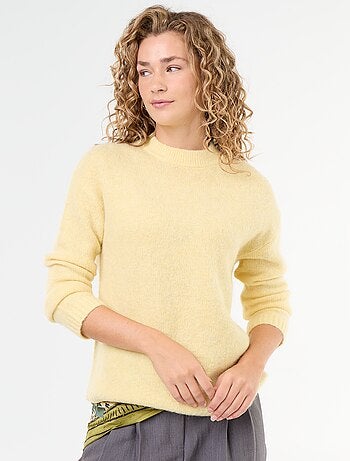 Warme mohair trui met ronde hals