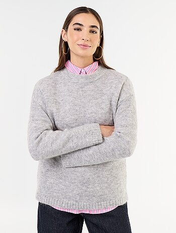 Warme mohair trui met ronde hals
