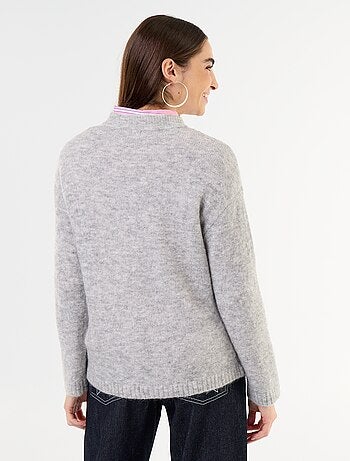 Warme mohair trui met ronde hals
