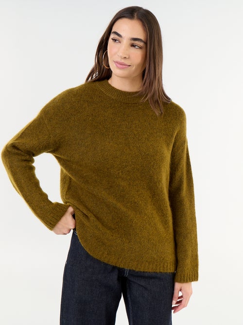 Warme mohair trui met ronde hals - Kiabi