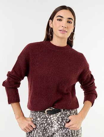 Warme mohair trui met ronde hals