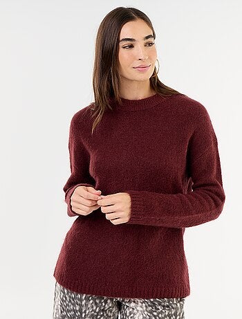 Warme mohair trui met ronde hals