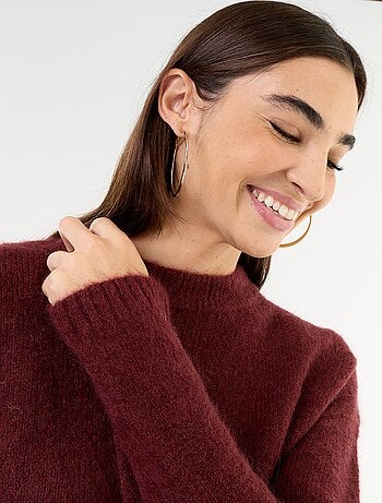 Warme mohair trui met ronde hals
