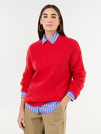 Warme mohair trui met ronde hals