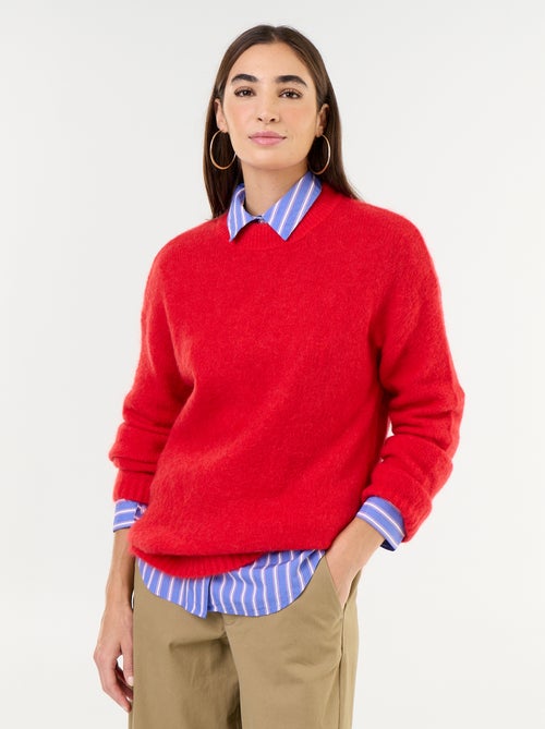 Warme mohair trui met ronde hals - Kiabi