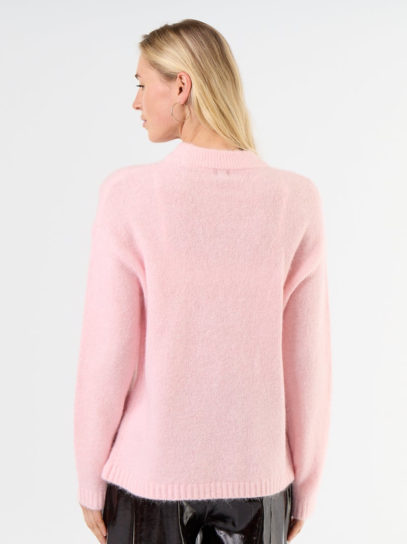 Warme mohair trui met ronde hals Rose - Kiabi
