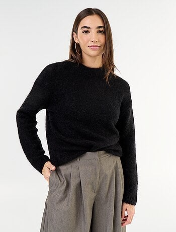 Warme mohair trui met ronde hals