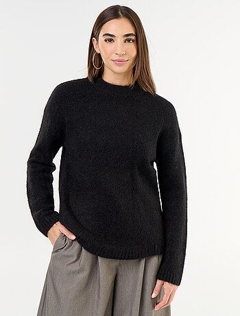 Warme mohair trui met ronde hals