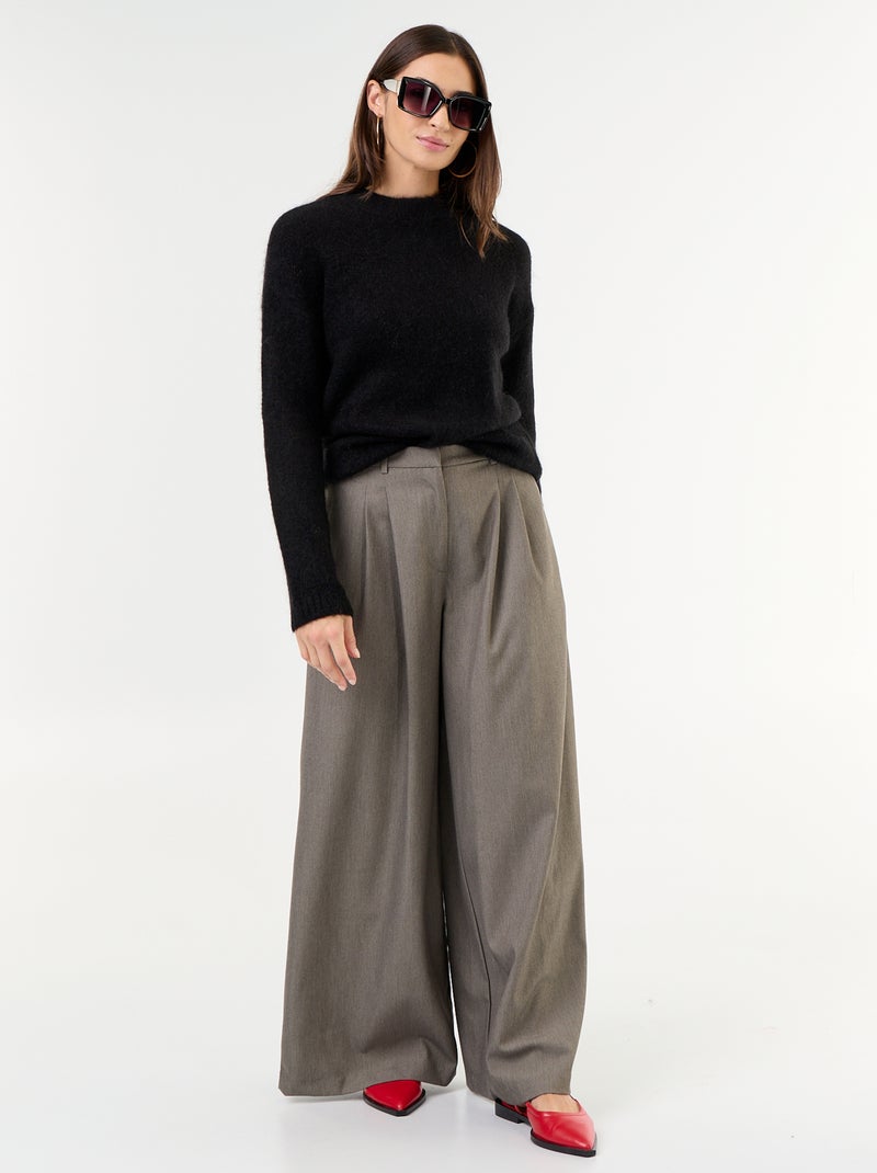 Warme mohair trui met ronde hals Zwart - Kiabi