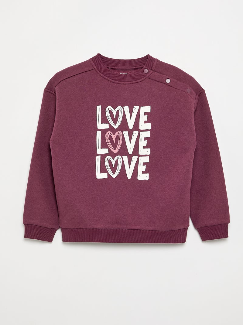 Warme molton sweater - gemakkelijk aan te trekken collectie Rood - Kiabi