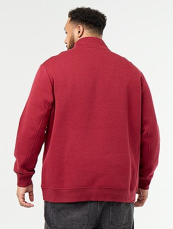 Warme molton sweater met ritskraag