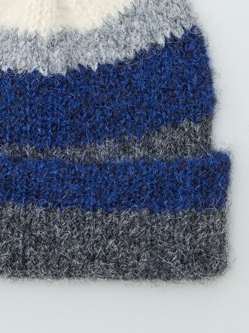 Warme muts met strepen GRIJS - Kiabi