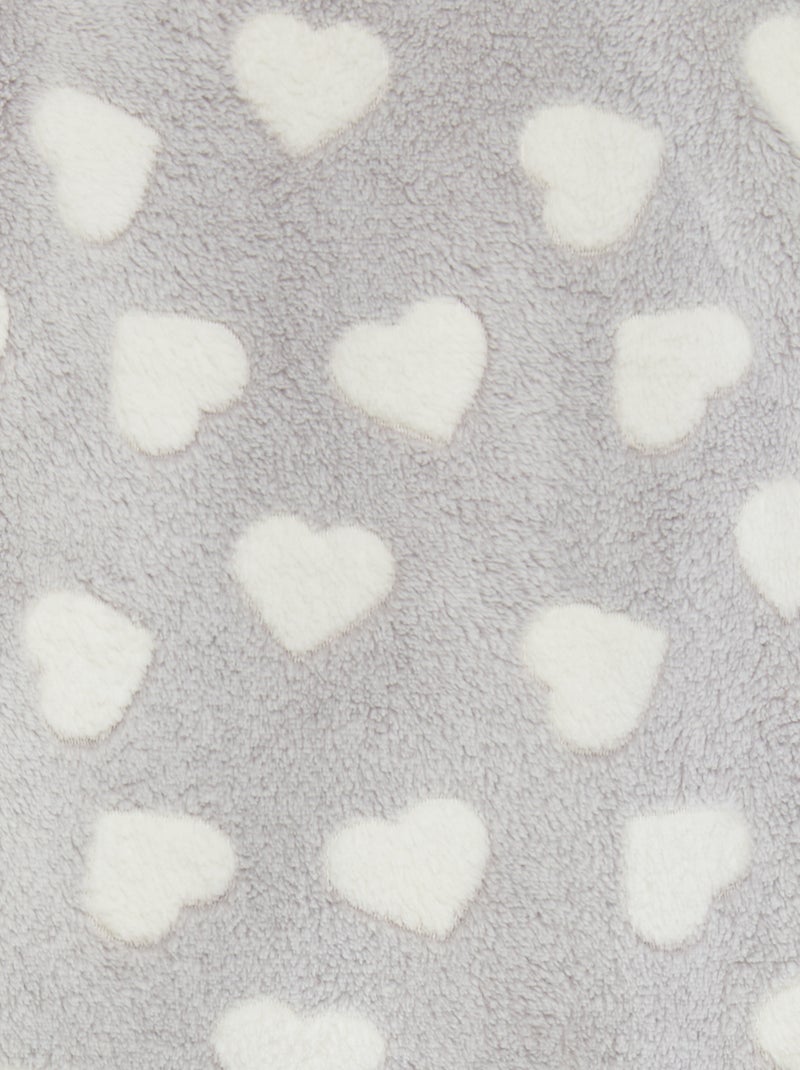 Warme pyjama met hartprint - 2-delig GRIJS - Kiabi