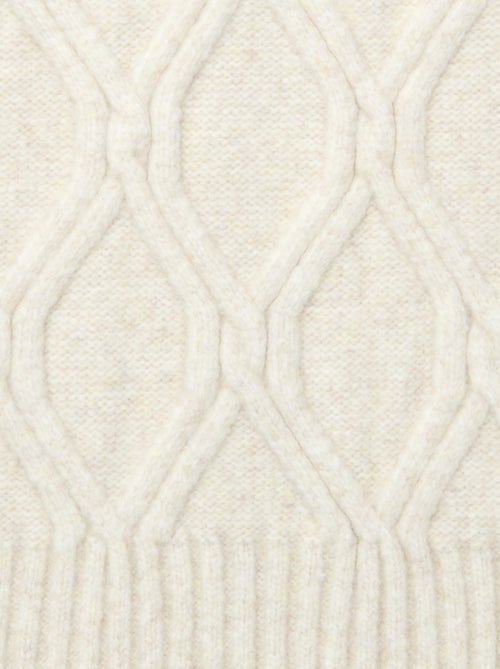 Warme sjaal van kabeltricot - Kiabi