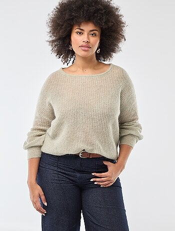 Warme trui van mohair met ronde hals