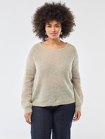 Warme trui van mohair met ronde hals