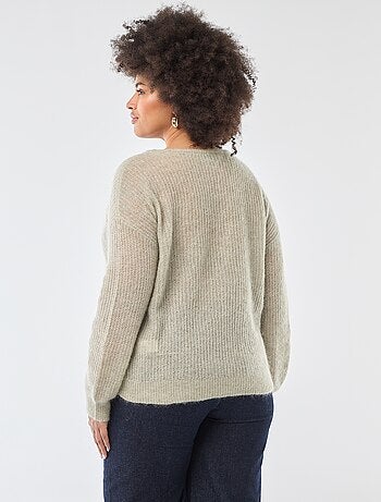 Warme trui van mohair met ronde hals