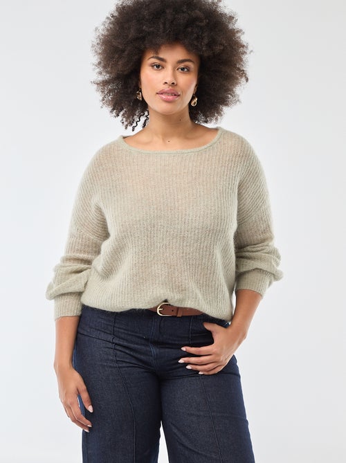 Warme trui van mohair met ronde hals - Kiabi