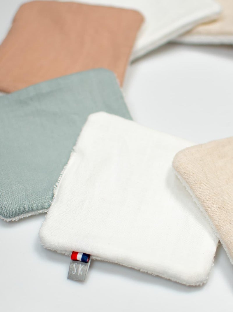 Wasbare linnen babydoekjes, 8 stuks Ecru - Kiabi
