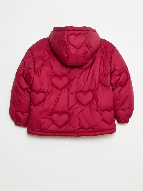 Waterafstotend donsjack met doorgestikt hartpatroon - Kiabi