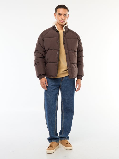 Waterafstotend, effen donsjack met aantrekkoordje in de zoom - Kiabi