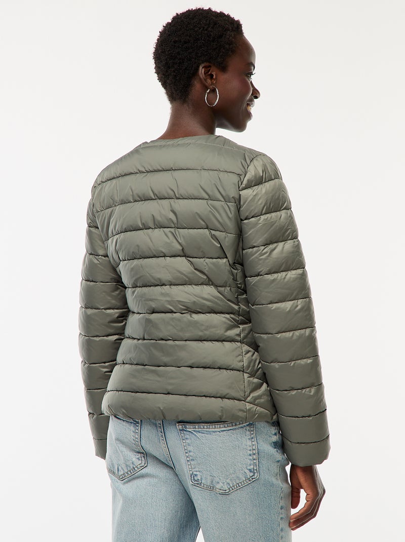 Waterafstotend en lichtjes gewatteerd donsjack Groen - Kiabi