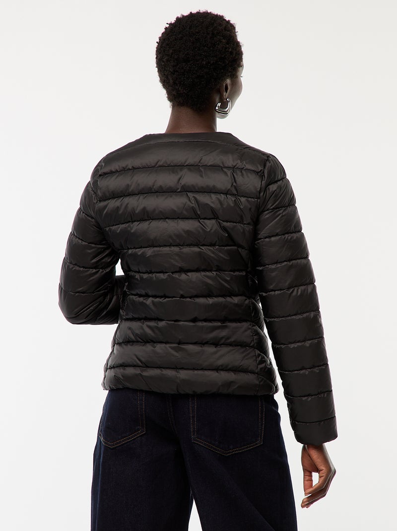 Waterafstotend en lichtjes gewatteerd donsjack zwart - Kiabi