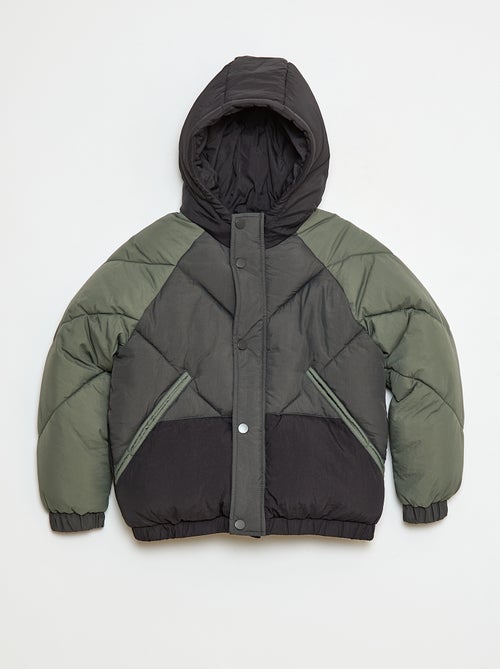 Waterafstotend, gewatteerd donsjack met colorblockpatroon - Kiabi Waterafstotend, gewatteerd donsjack met colorblockpatroon - Kiabi