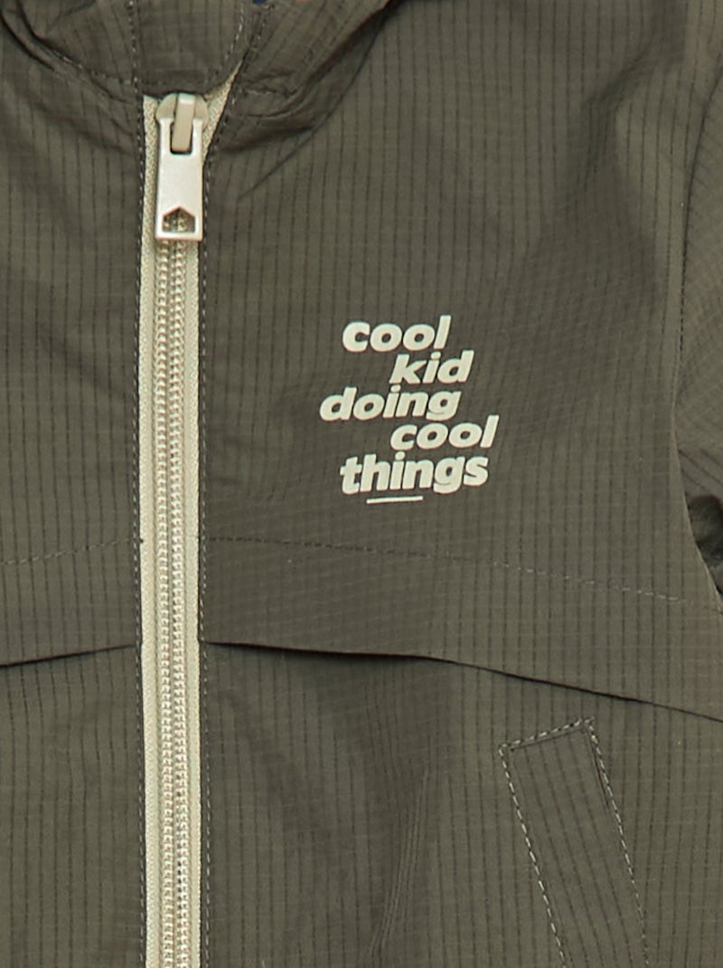 Waterafstotend windjack met capuchon Groen - Kiabi