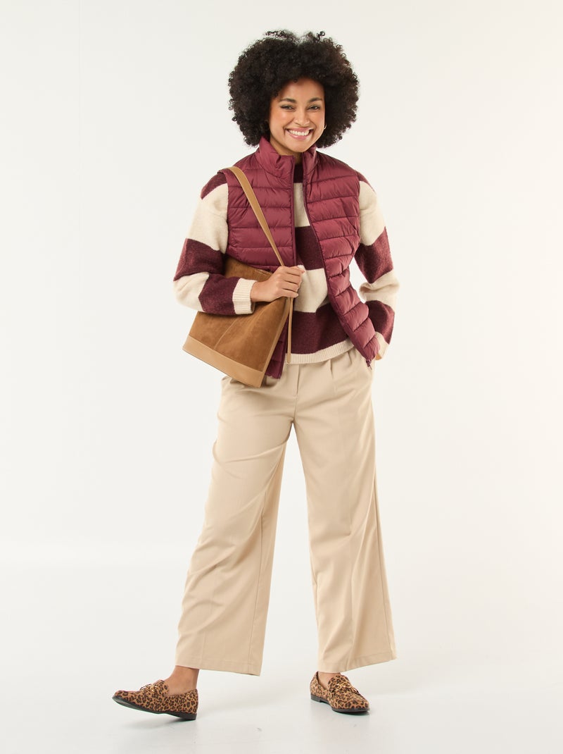 Waterafstotende doorgestikte bodywarmer Rood - Kiabi