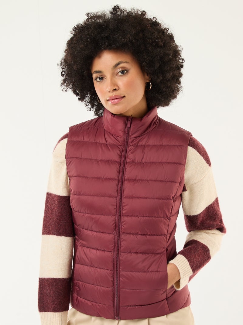 Waterafstotende doorgestikte bodywarmer Rood - Kiabi