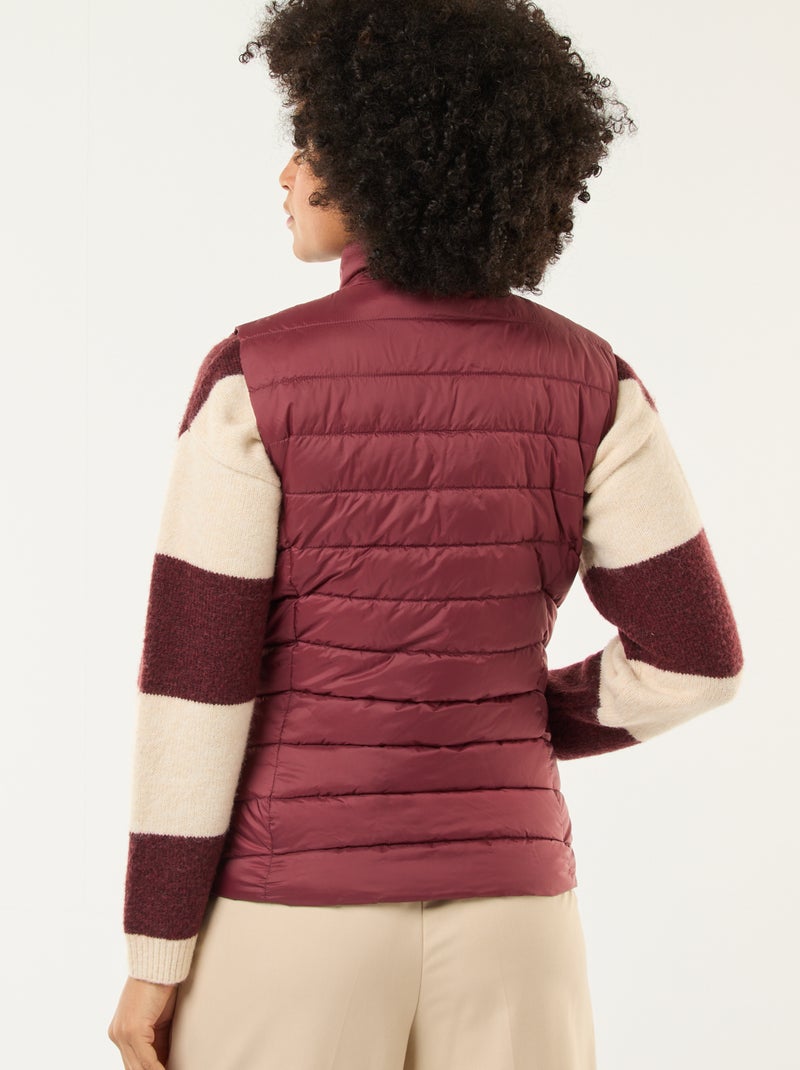 Waterafstotende doorgestikte bodywarmer Rood - Kiabi