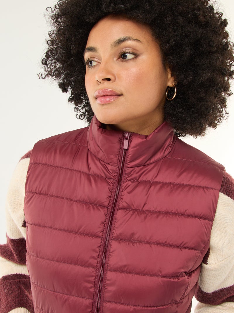 Waterafstotende doorgestikte bodywarmer Rood - Kiabi