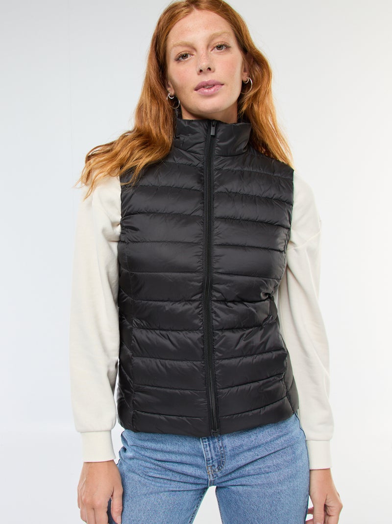 Waterafstotende doorgestikte bodywarmer zwart - Kiabi