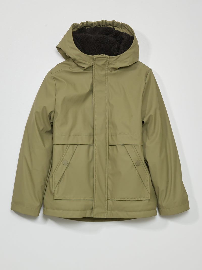 Waterafstotende, gevoerde parka groen - Kiabi