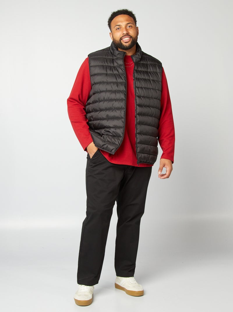 Waterafstotende, gewatteerde bodywarmer zwart - Kiabi