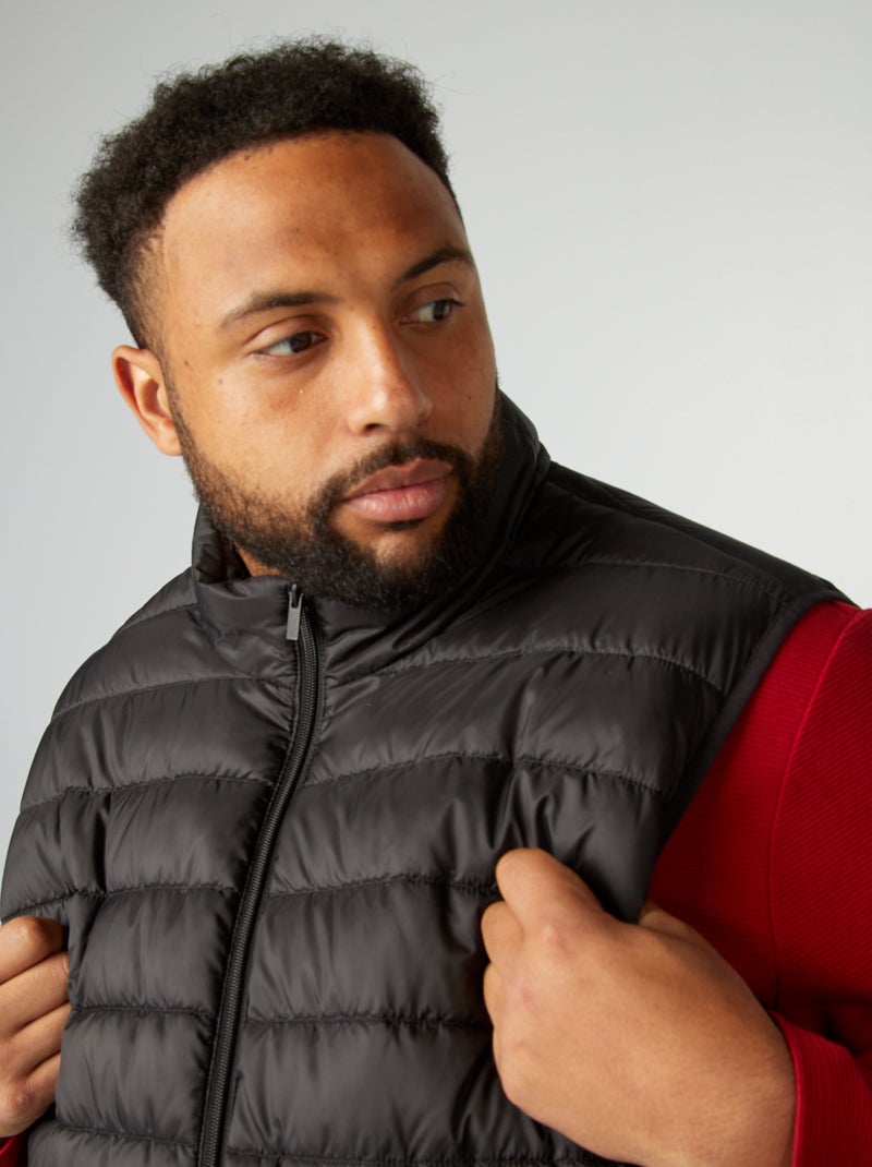 Waterafstotende, gewatteerde bodywarmer zwart - Kiabi