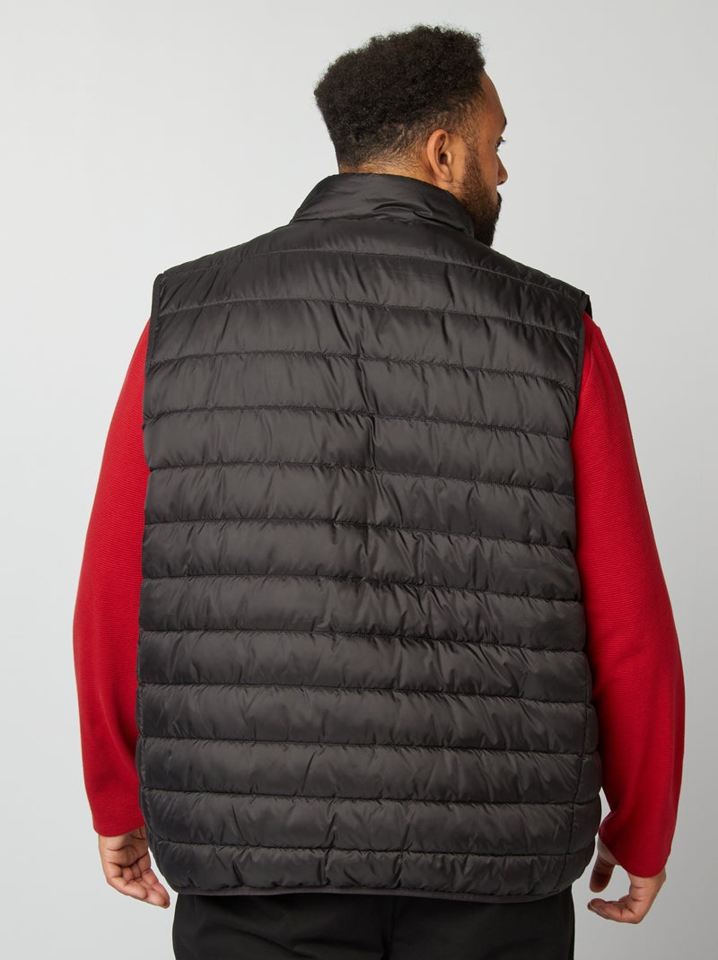 Waterafstotende, gewatteerde bodywarmer zwart - Kiabi