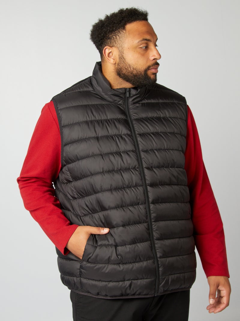 Waterafstotende, gewatteerde bodywarmer zwart - Kiabi