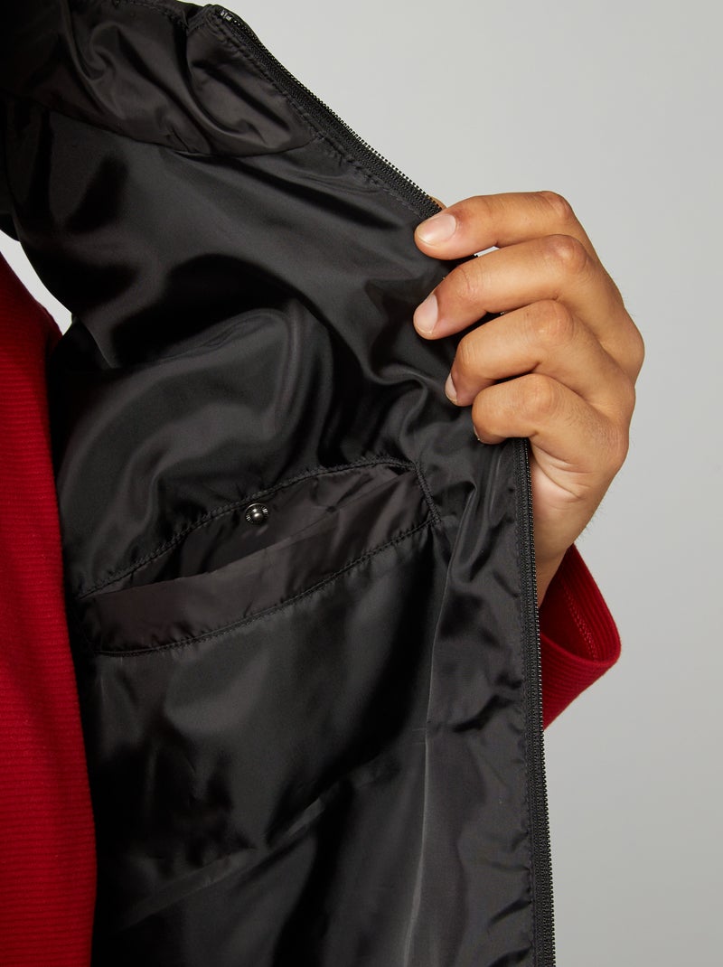 Waterafstotende, gewatteerde bodywarmer zwart - Kiabi