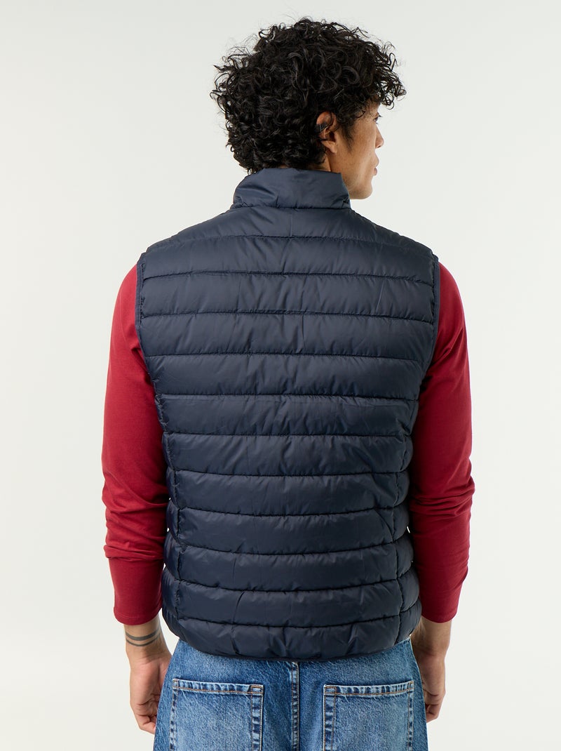Waterafstotende mouwloze gewatteerde jas Blauw - Kiabi