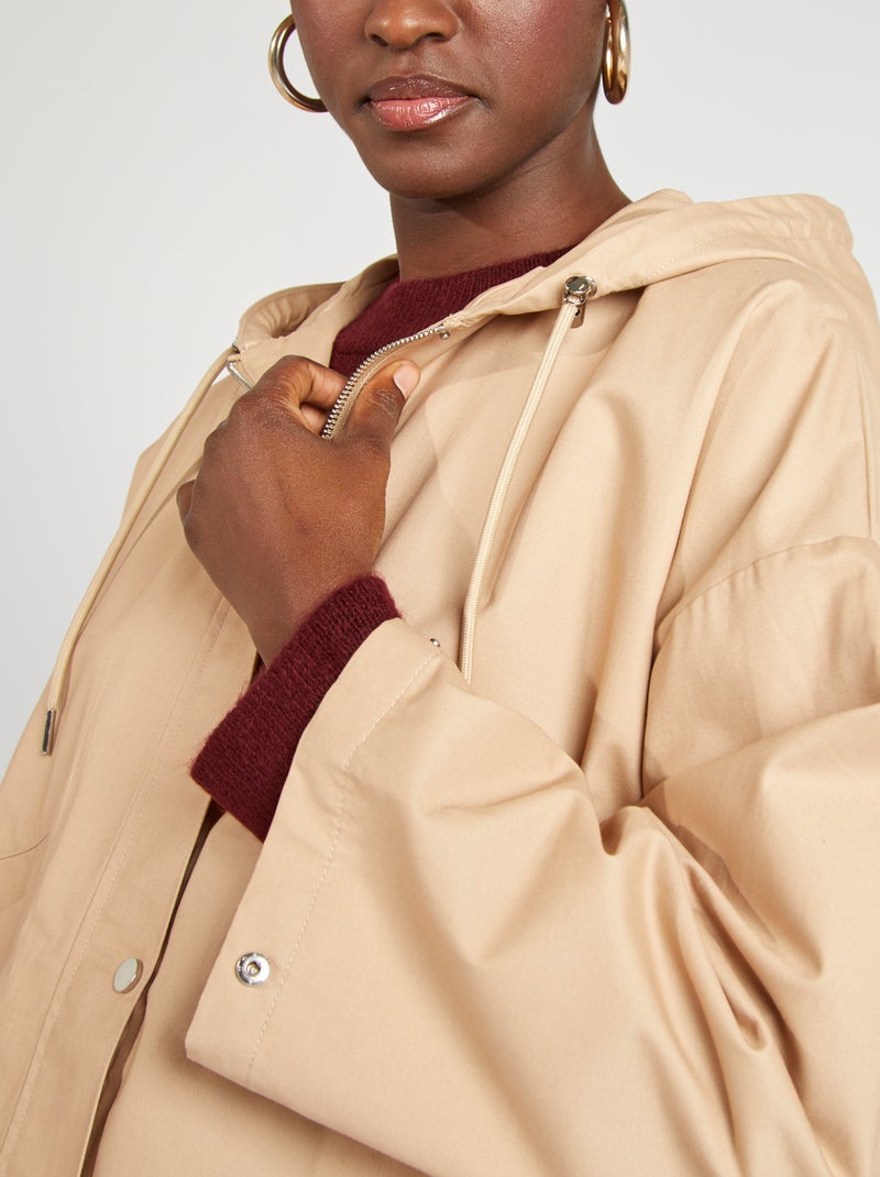 Waterafstotende oversized parka met capuchon BIEGE - Kiabi
