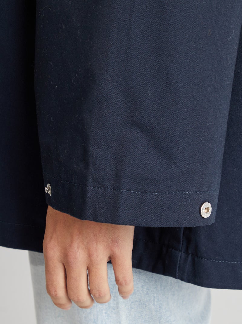 Waterafstotende oversized parka met capuchon BLAUW - Kiabi