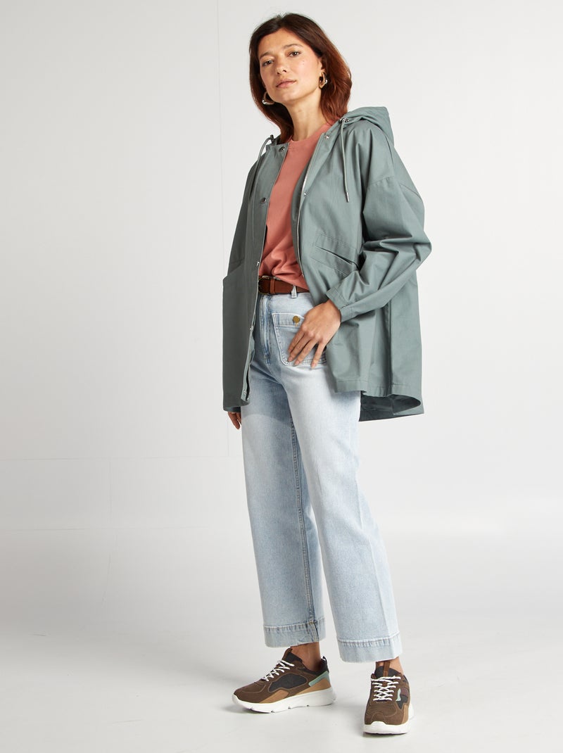 Waterafstotende oversized parka met capuchon GROEN - Kiabi