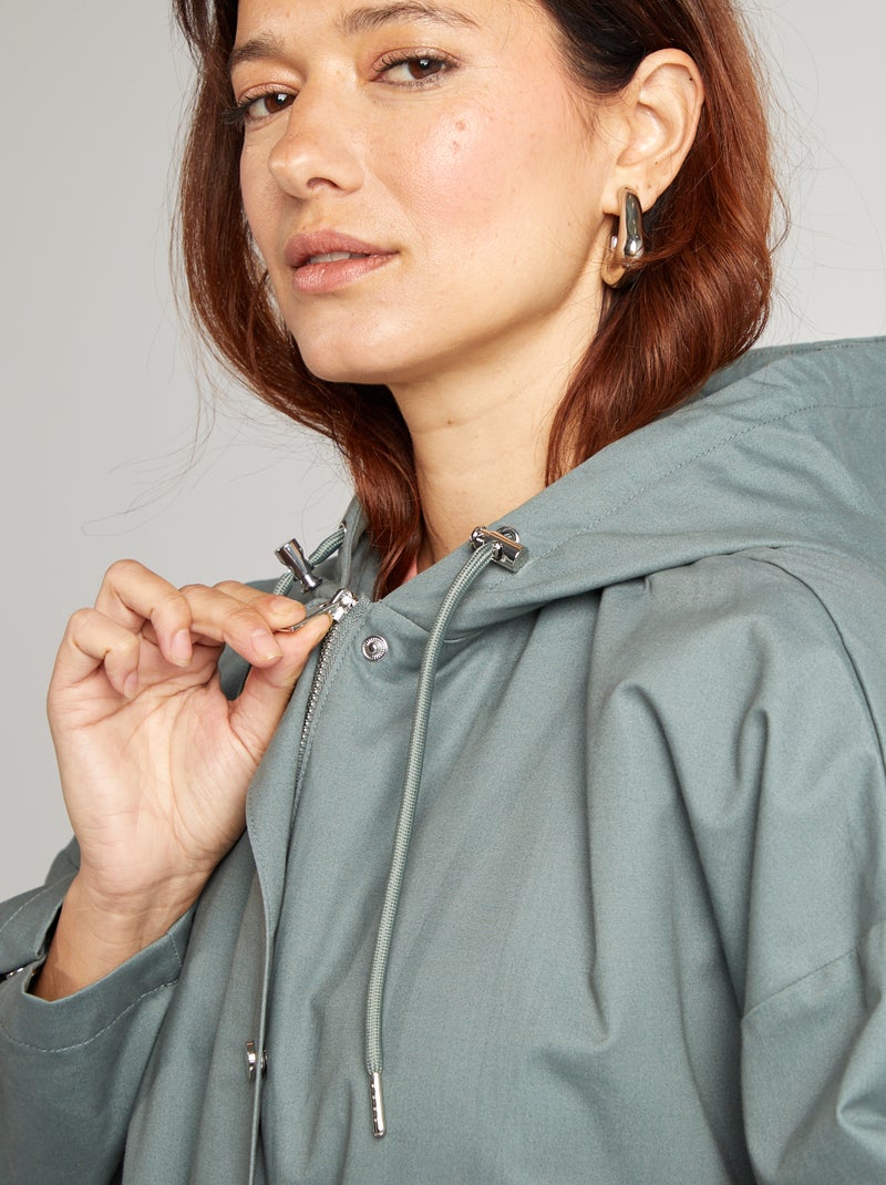 Waterafstotende oversized parka met capuchon GROEN - Kiabi