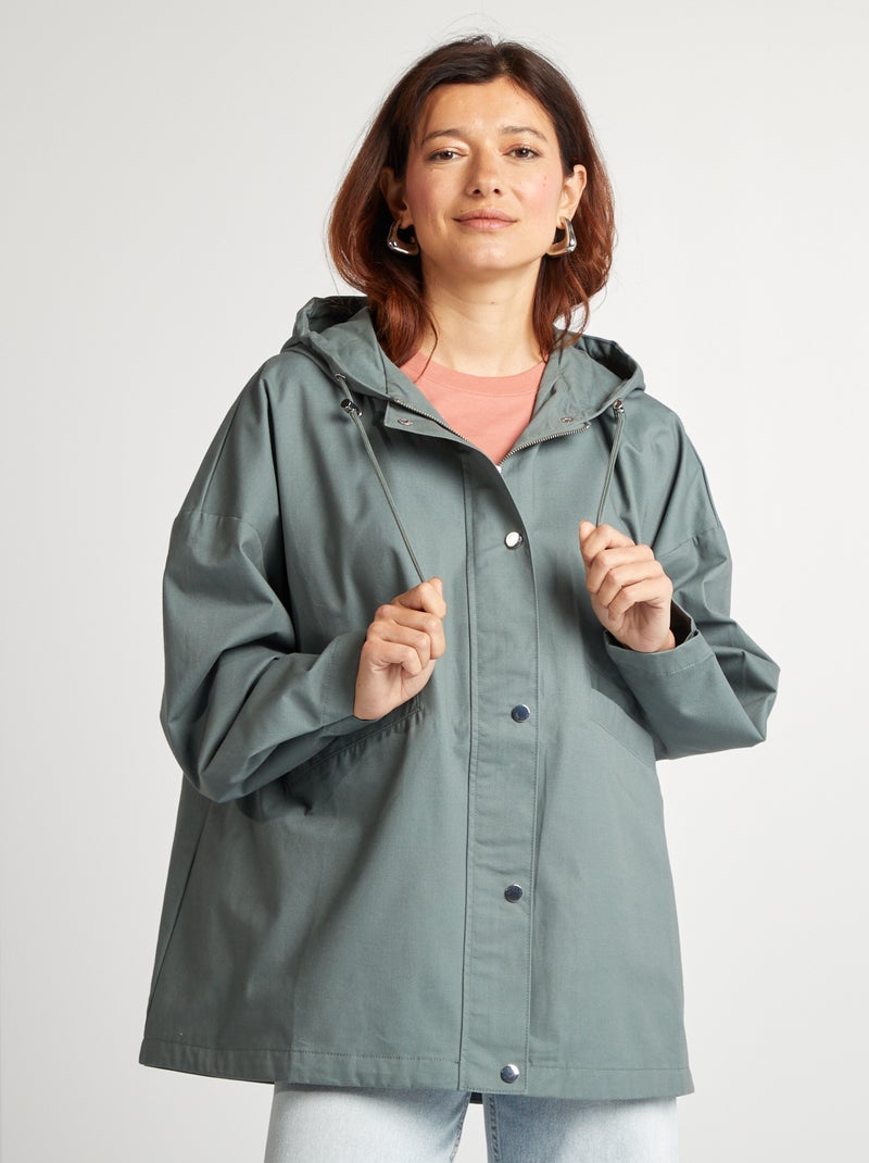 Waterafstotende oversized parka met capuchon GROEN - Kiabi